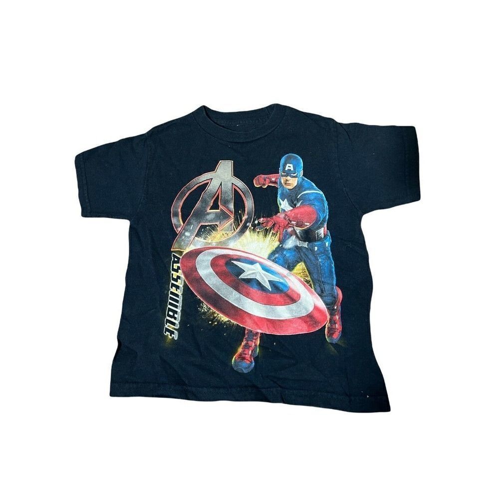 Marvel Avengers Captain America Kids Shirt Sz XS 4/5